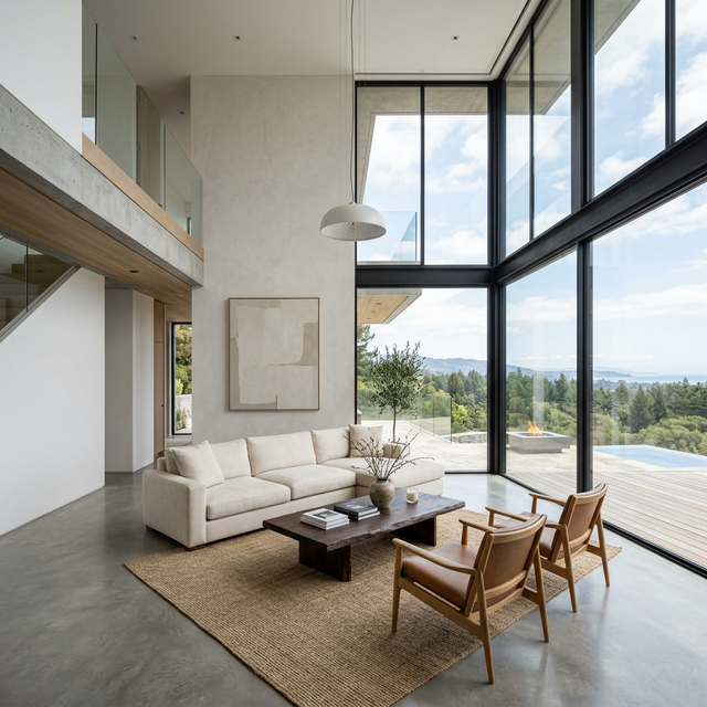 ラグジュアリーなモダンリビングルーム